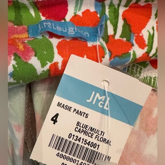 J. McLaughlin Masie Pants Blue - Multi Caprice Floral Size 4 NWT - Picture 4 of 7